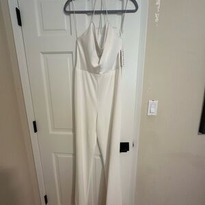 Alice + Olivia Sleek Cream Jumpsuit